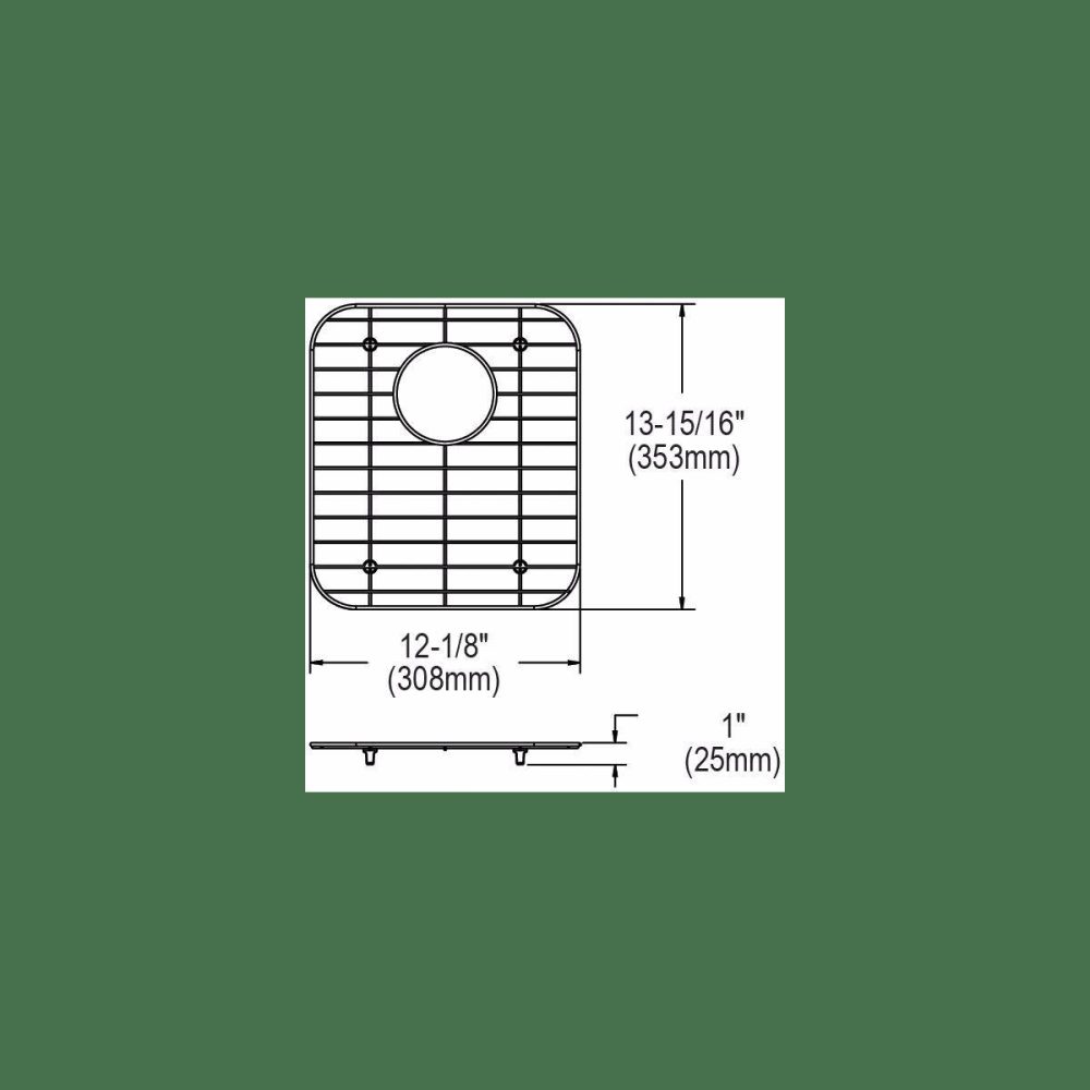 Basin Racks | 12-1/8″ L x 13-15/16″ W Single Basin Stainless Steel Bottom Grid Basin Racks Basin Racks