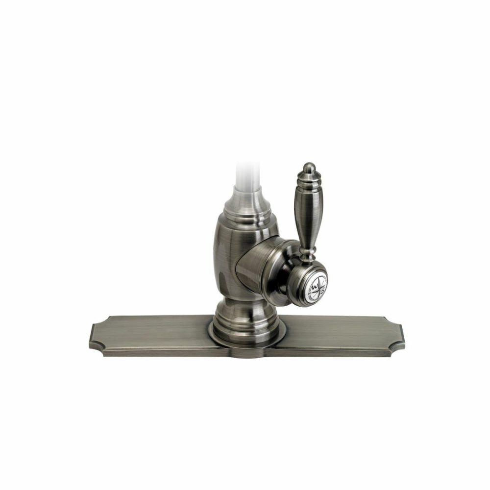 Deck Plates | Traditional Deck Mounted Soap Dispenser with 12 oz Capacity with Gooseneck Spout Deck Plates Antique Pewter/Caribbean Bronze