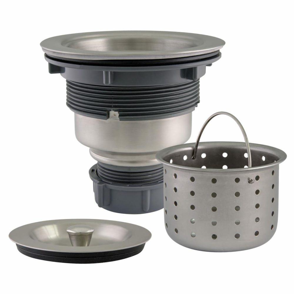 Sink Strainers | 3-1/2″ Basket Strainer with Deep and Removable Food Waste Catching Basket Kitchen Accessories Atin Stainless Stee