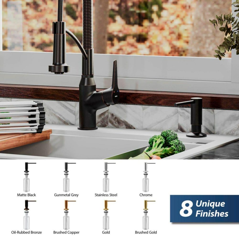 Soap Dispensers | 20-1/2″ L x 15″ W Stainless Steel Basin Rack with Protective Bumpers for Sink Kitchen Accessories Rushed Copper/Brushed Gold/Chrome/Gold/Gunmetal Grey/Matte Black/Oil Rubbed Bronze/Stainless Stee