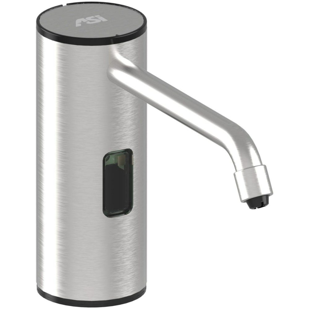 Soap Dispensers | Deck Mounted Electronic Liquid Soap Dispenser with 51 oz Capacity Kitchen Accessories Bright Stainless Steel/Satin Stainless Steel