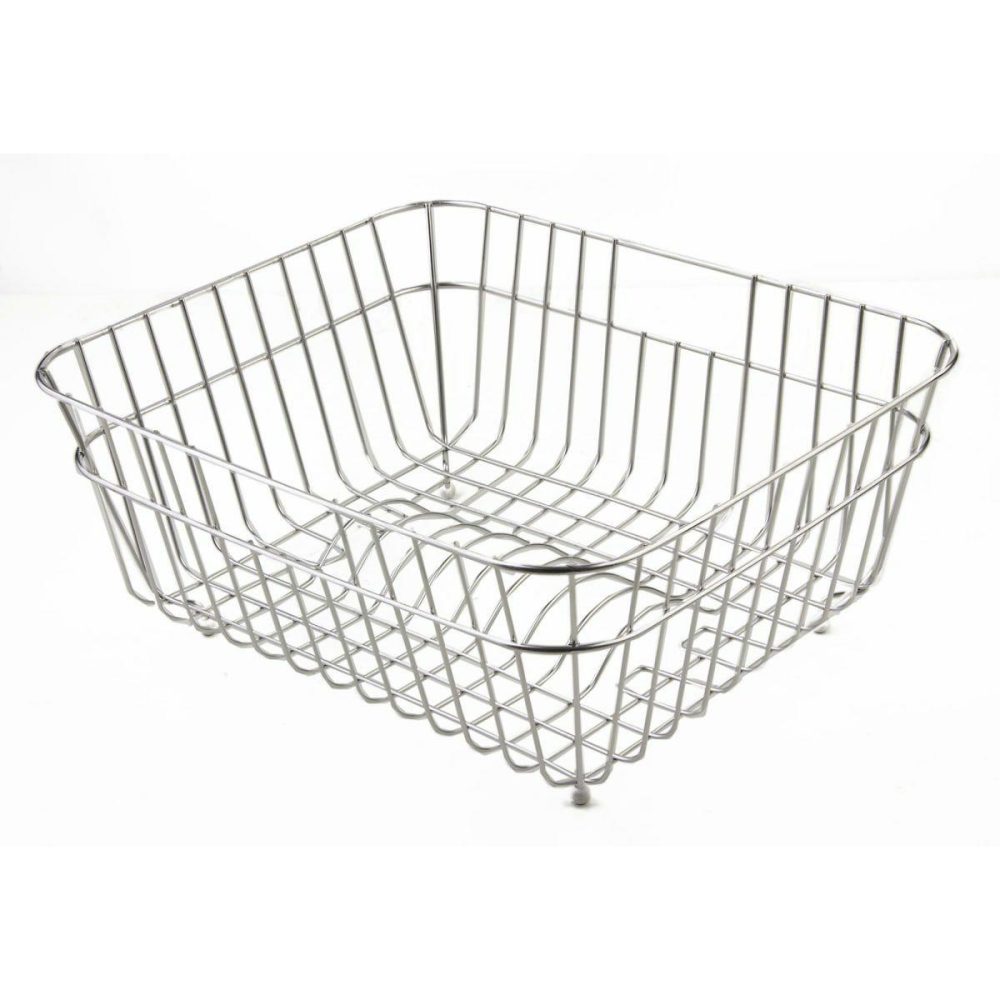 Wire Rinse Baskets | 17-1/3″ Roller Mat Basin Rack Kitchen Accessories Stainless Steel