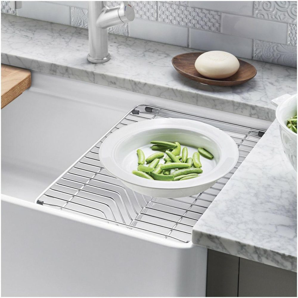 Wire Rinse Baskets | Stainless Steel Elevated Sink Grid for Super Single Sinks Kitchen Accessories Stainless Steel